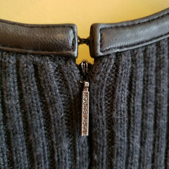 TORY BURCH MERINO WOOL CHARCOAL GRAY SWEATER DRESS - Picture 6 of 6